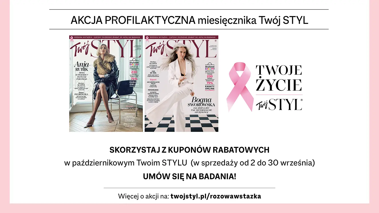 Akcja profilaktyczna miesięcznika Twój STYL — kupony rabatowe na badania
