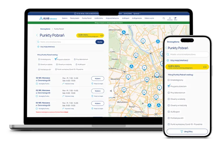 Laptop with alab.pl website