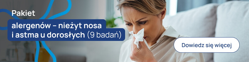 Pakiet alergenów – nieżyt nosa u dorosłych (9 badań) banerek