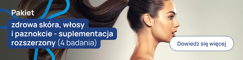 Pakiet zdrowa skóra, włosy i paznokcie - suplementacja rozszerzony (4 badania) banerek