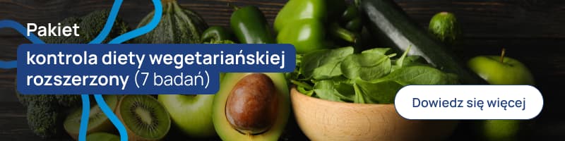 Pakiet kontrola diety wegetariańskiej rozszerzony (7 badań) baner